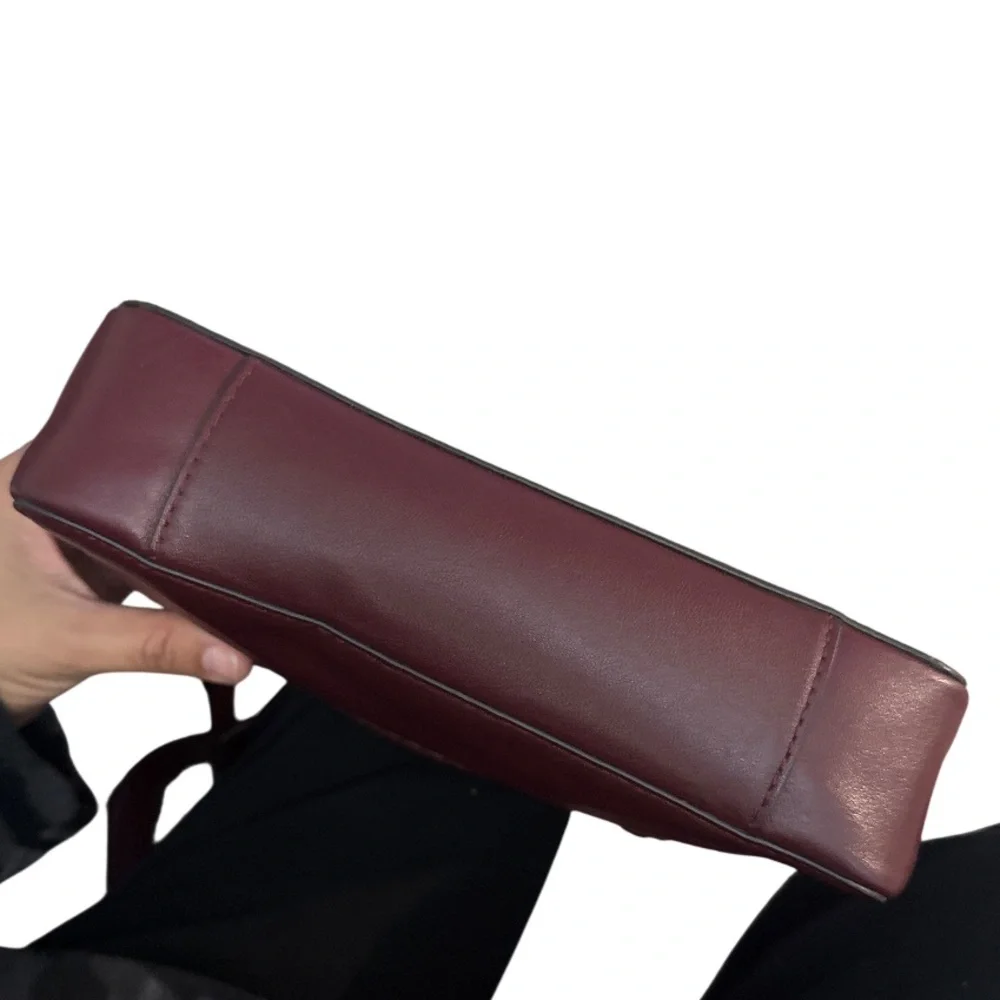 Michael Kors Gloria Pocket Stitched Leather Crossbody‎ leather oxblood bag